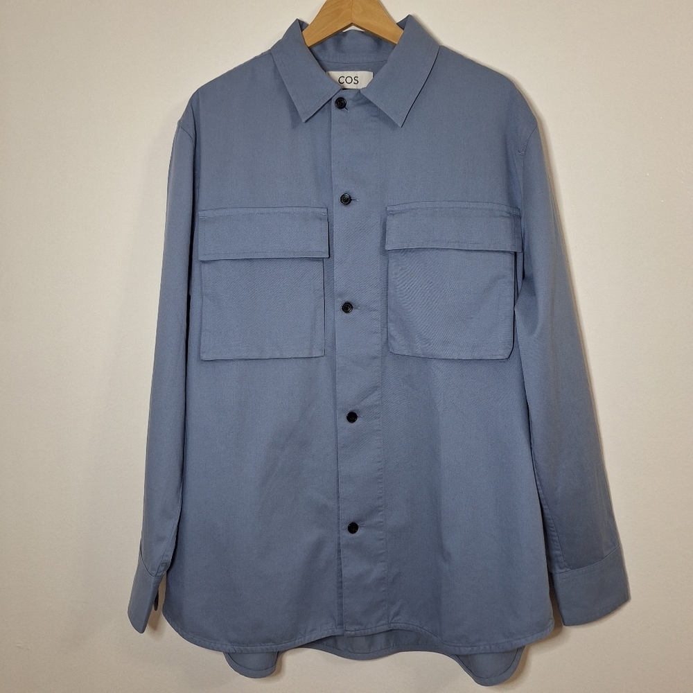 NWOT COS Men's Light Blue Oversized Button-Down Shirt